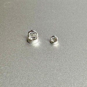 SILVER Bead End Tip with Bar • 3.50mm / 5.50mm • EASY to MANAGE • Sterling Silver 925 • Use To Link Connect Attach Clasp Necklace Bracelet