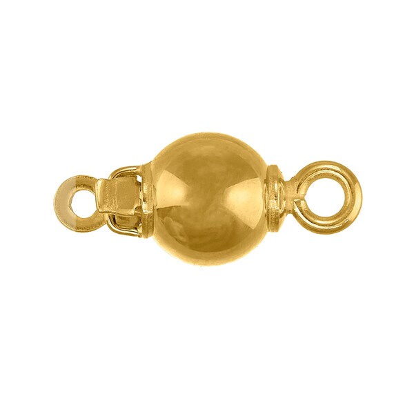 18k Gold Ball Bead Clasp • 6mm • Solid 18 Carat Gold 750 • Safety Bar