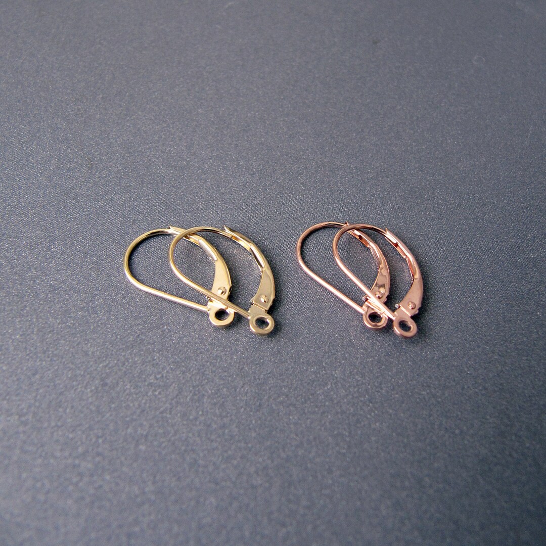 14k Gold Leverback Earrings 1 Pair 16mm Solid 14 Carat Etsy