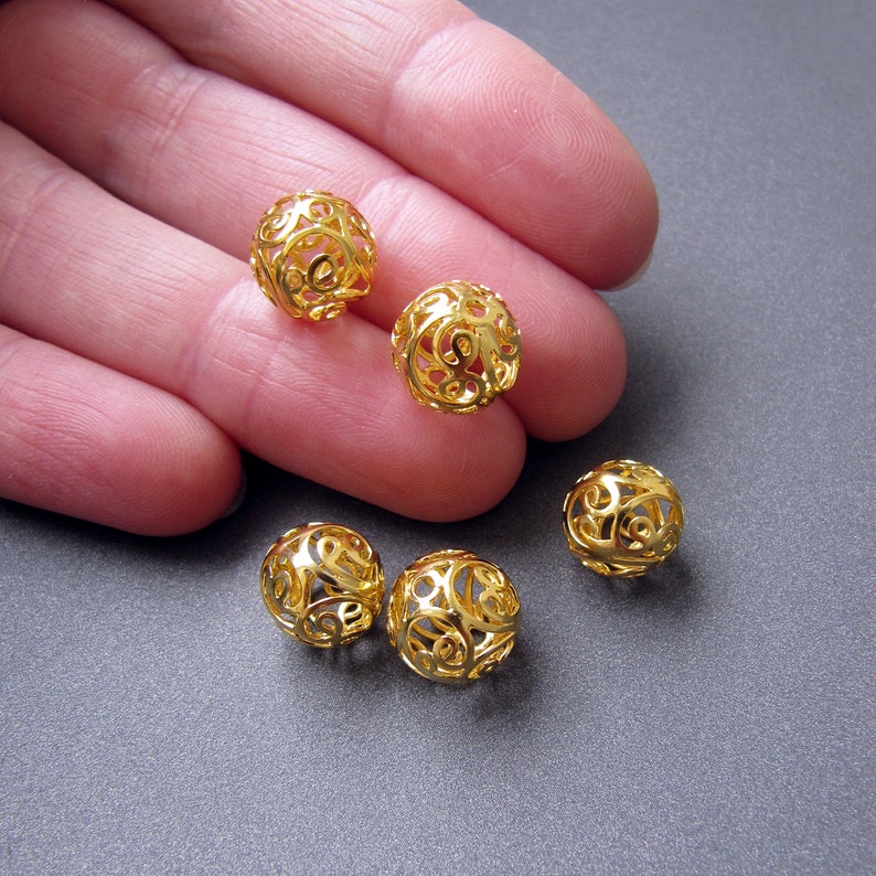 18k Gold Bead 10mm Solid 18 Carat Yellow Gold Handmade Etsy UK
