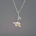 Silver Freesia Flower Bloom Pendant with Chain Necklace • 17x12mm Charm • Sterling Silver • Tariff Free Delivery to USA product logo