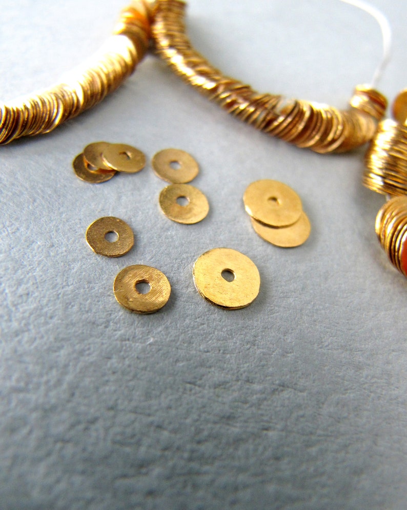 18k gold spacer beads 3456mm Thin 0.22mm Disc Spacers Etsy