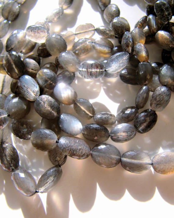 7mm AAA Natural Brown Moonstone Faceted Round Ball Gemstone Pair Beads