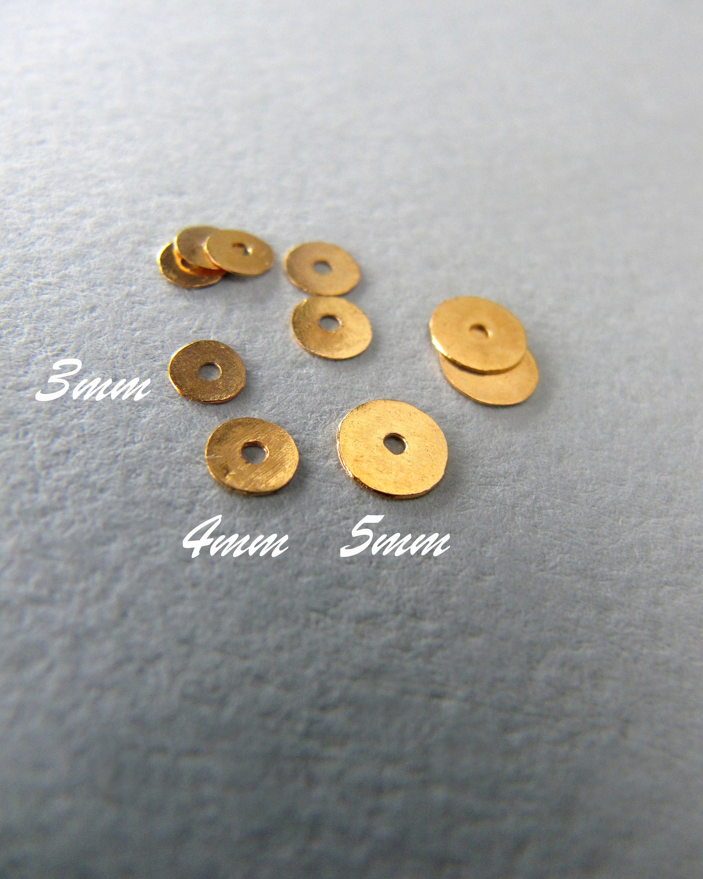 0.22mm 18k Gold Flat Disc Beads 3456mm 0.90mm Hole Etsy
