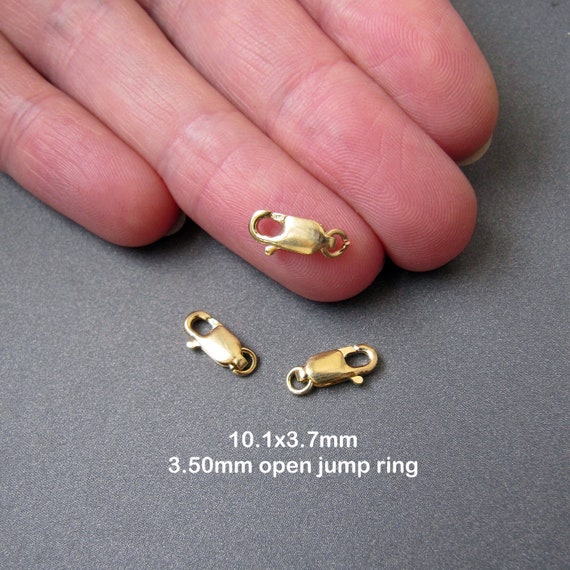 uGems 14K Solid Gold Pear Shape Lobster Clasp 10mm