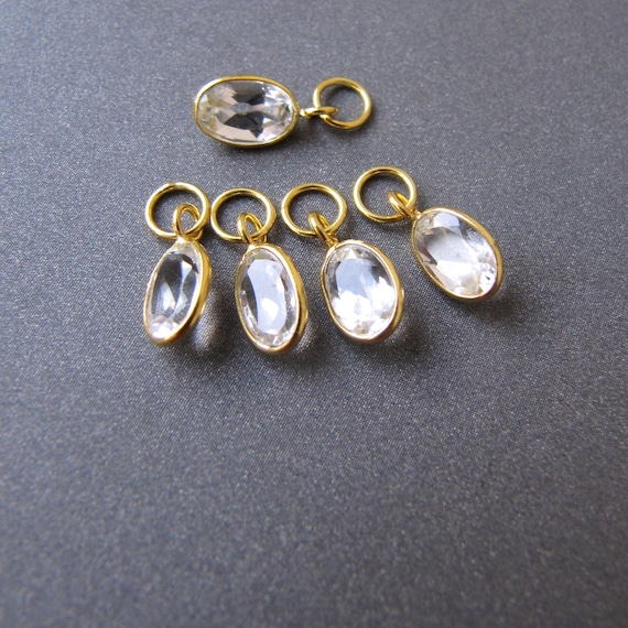 Pendentif En Or 18 Carats Avec Pierre Blanche Zirconium - Forme Feuilles D'érable - Occasion