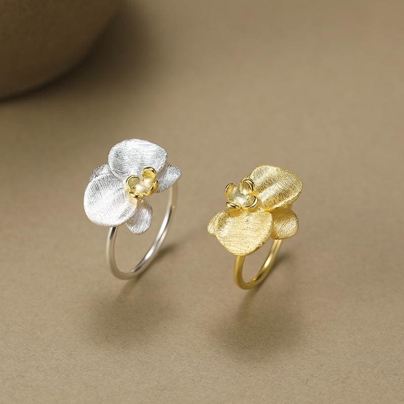 Orchid Gold Ring • Sterling Silver 925 • 18k Gold Plated
