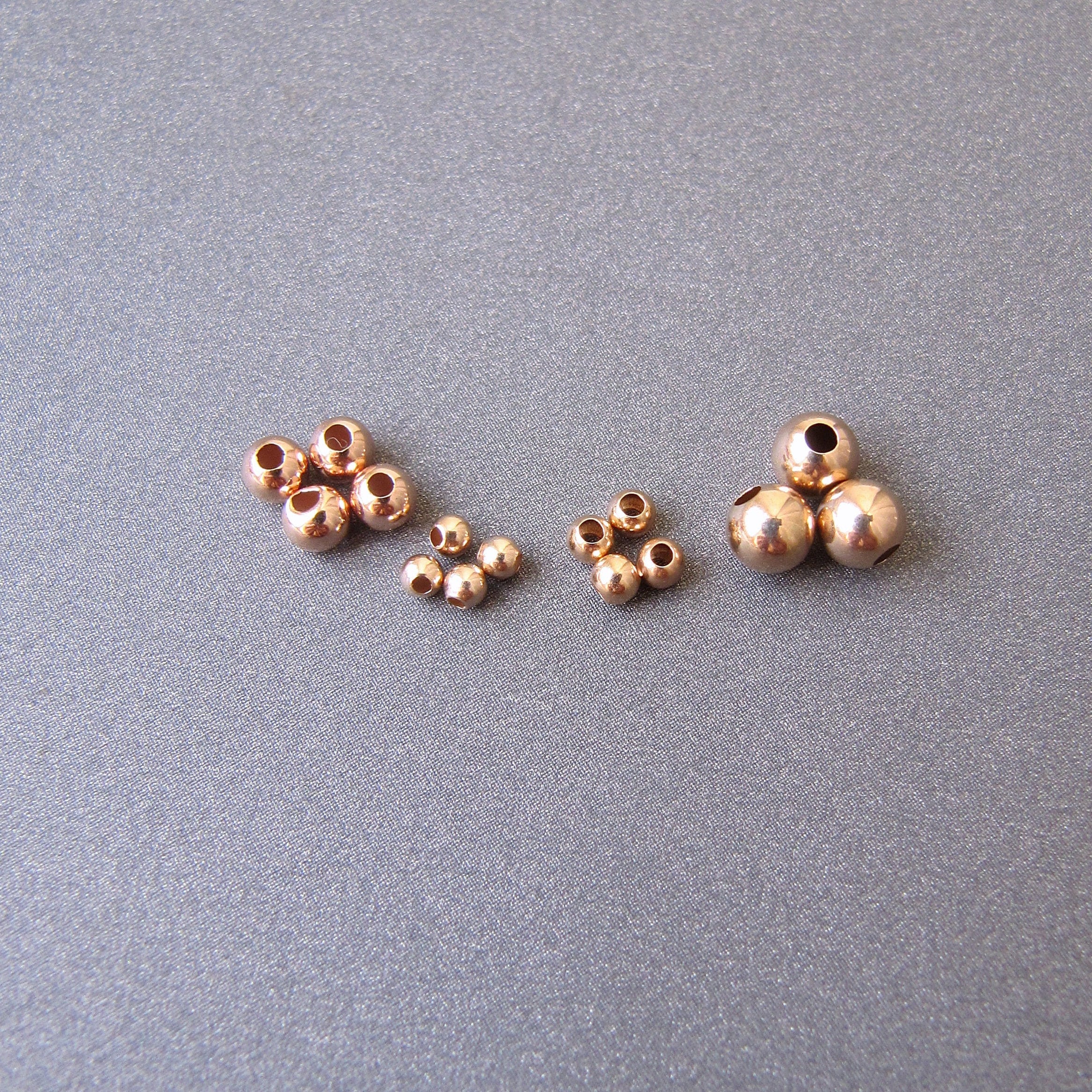 14k Rose Gold Round Beads 2mm 2.2mm 3mm 4mm Light / Medium Weight Solid 14  Carat Pink Gold 585 Jewellery Making Supplies - Etsy