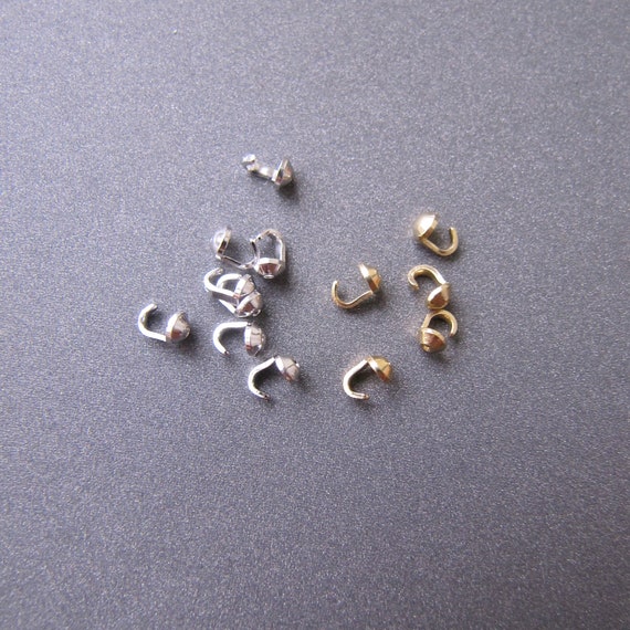 Solid Gold Hook Bead Tip 14k / 18k Yellow / White Gold 2.50mm Cup Beading  Crimp End Findings for Stringing of Gemstone Pearl Jewelry 