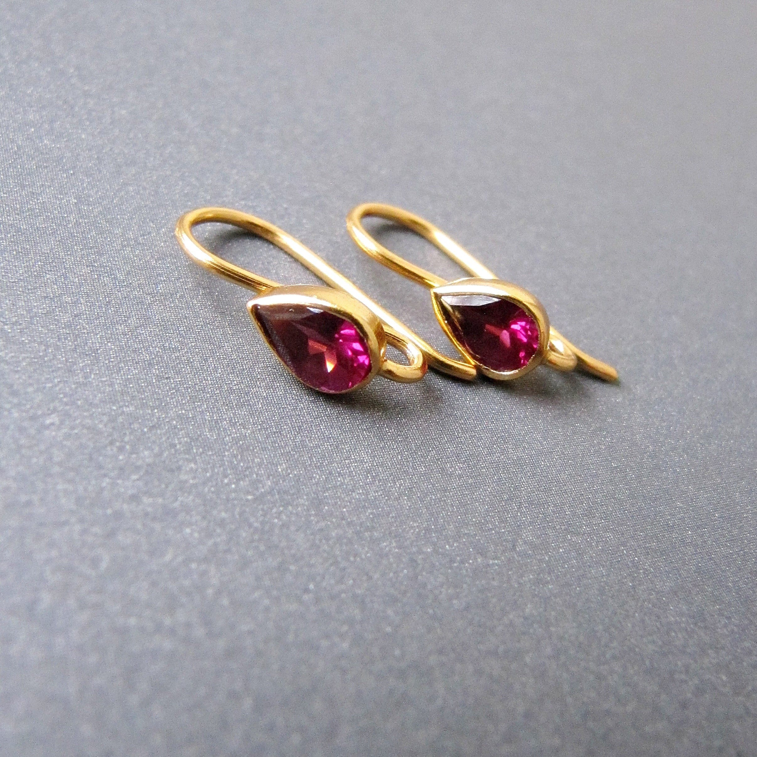 Buy Purple Rhodolite Garnet Ear Wires Gold Vermeil / Silver FABULOUS  Natural Colour Open Loop Genuine Gemstone Earrings Hook Findings Online in  India - Etsy