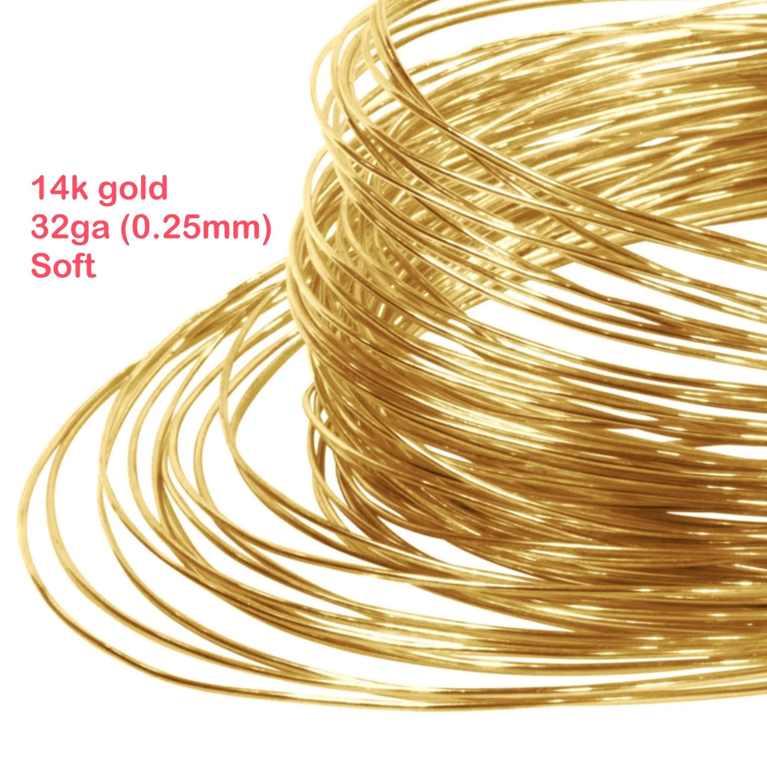 14k Gold Wire 32ga 0.15mm Soft THINNEST Solid 14 Carat Yellow Gold 585 Jewellery Making Findings Supplies