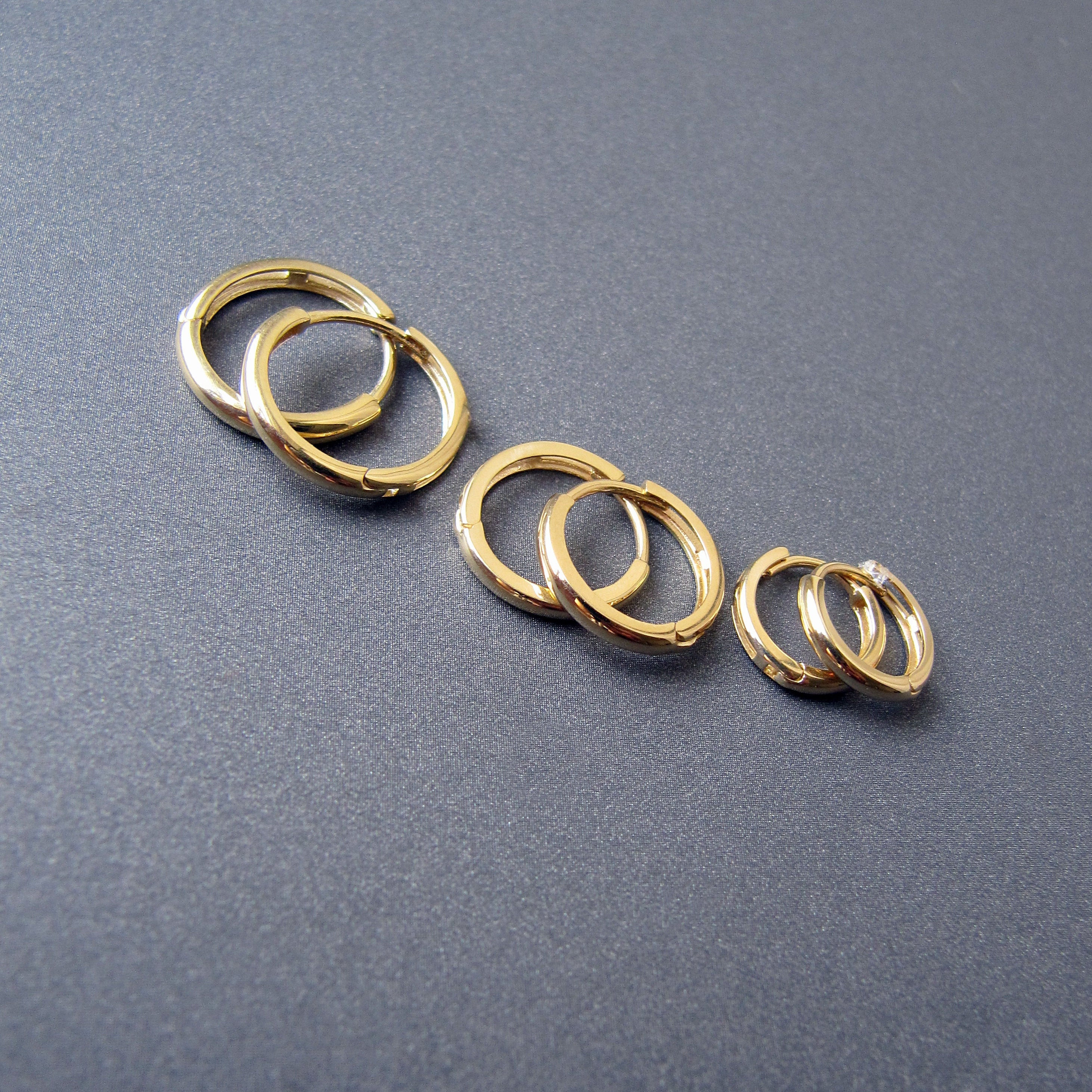 18k Gold plated huggie hoop 13mm sleeper earrings Non-allergenic AUS MADE