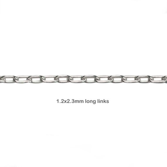 Argentium 960 Silver Cable Chain Necklace • 16 / 18 Inches • 1.2x2