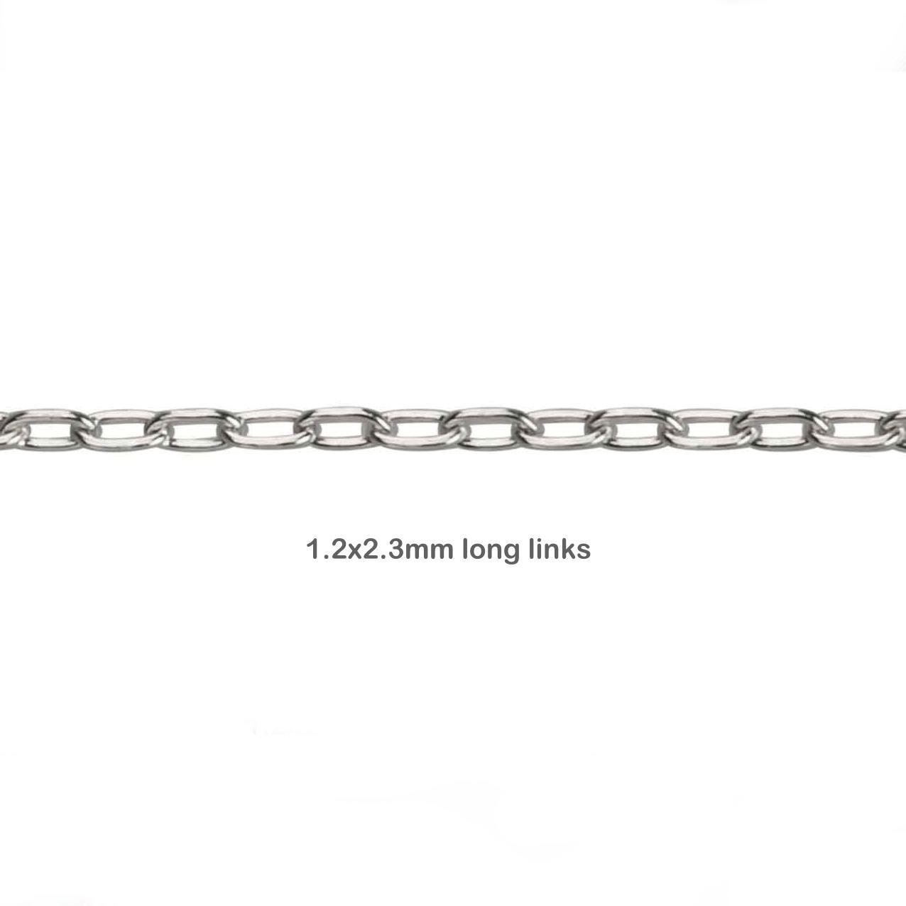 Argentium 960 Silver Cable Chain Necklace • 16 / 18 Inches • 1.2x2