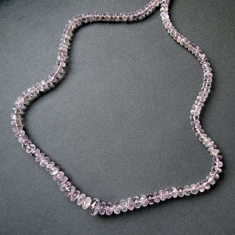 Morganite rondelles \u2022 AAA micro faceted \u2022 4.50-11mm \u2022 Genuine natural gemstone Beryl \u2022 Pale baby pink \u2022 Very clean glowing beads