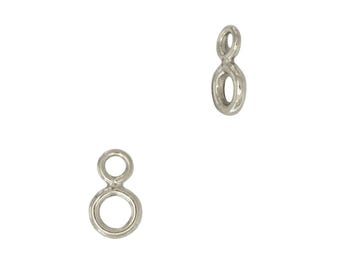 Silver Double Jump Ring Figure 8 Connector (4 or 10pcs) • 4x0.80mm + 2.60x0.60mm Closed Rings • Tariff Free Delivery to USA