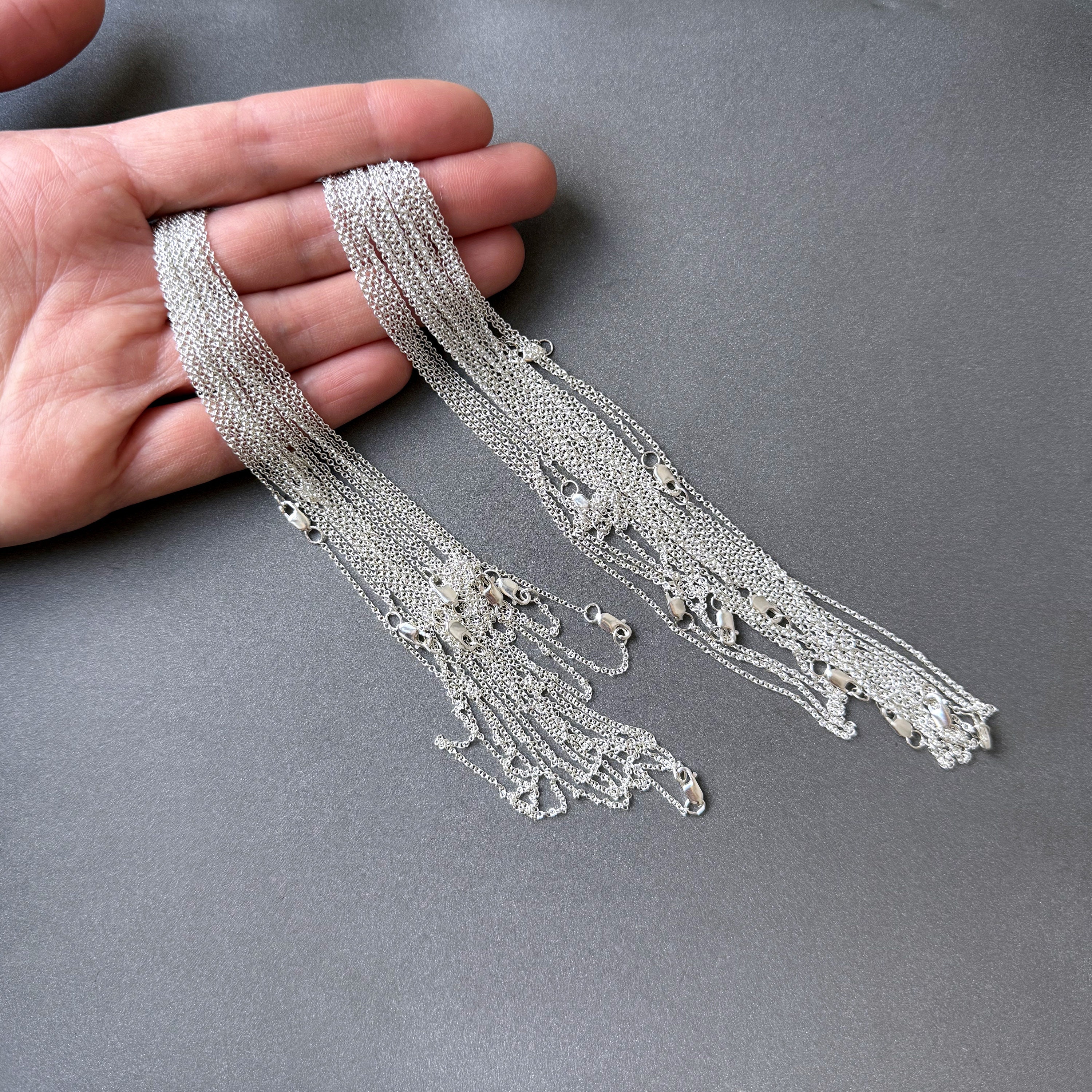 Argentium 960 Silver Cable Chain Necklace • 16 / 18 Inches • 1.2x2