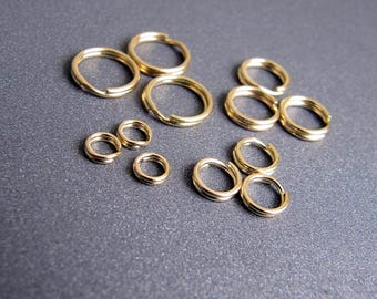 Gold Filled Split Ring • 3.5mm 5mm 6.5mm 8mm • 14k GF • Charm Holder Pendant Bail Connector • Jewellery Making Supplies