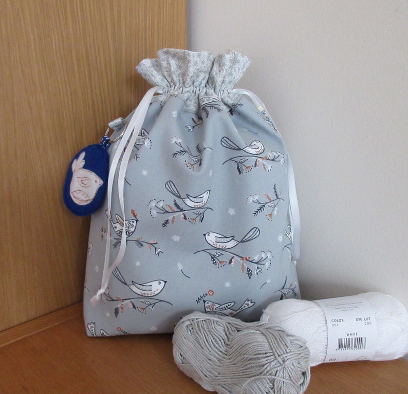 Medium Turtle Dove Sock SackProject Bag