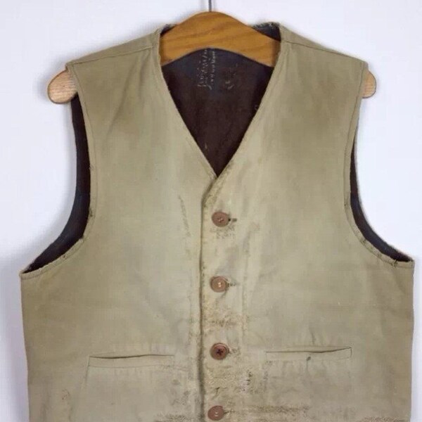 Vintage 1920s french chore waistcoat