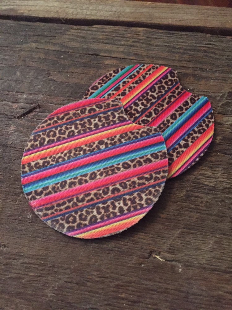 Serape Leopard Car Coasters/Boho Car Coasters/Car Etsy