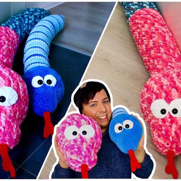 Crochet Pattern - Draft excluder Snake| Deco | Bolster | stuffed animal