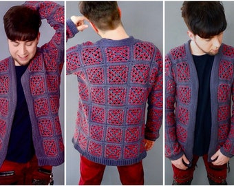 Häkelanleitung - Pfau-Granny-Square Jacke  | Unisex | Universal