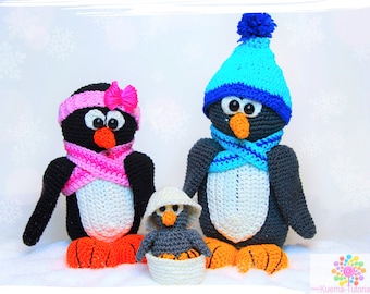 Häkelanleitung - Die süße Pinguinfamilie DE|NL