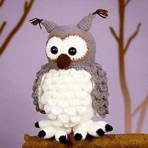 Crochet Pattern - Fluffy Snowy Owl Hedwig