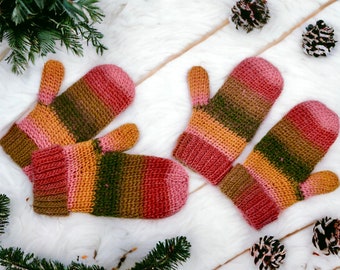 Crochet pattern - mittens in a knitted look