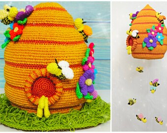 Crochet Pattern - Beehive | Table Decoration or Mobile