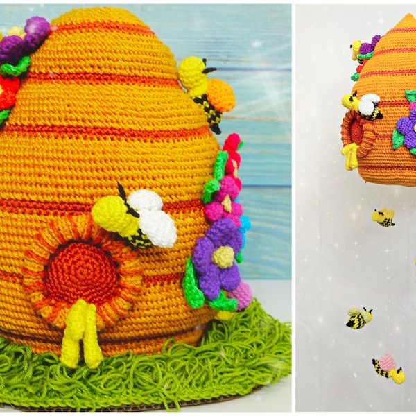 Crochet Pattern - Beehive | Table Decoration or Mobile
