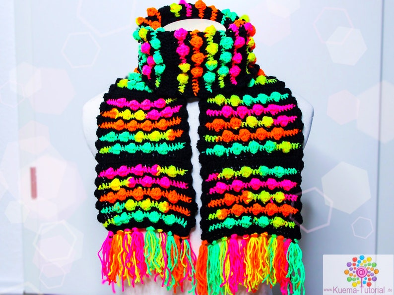 Color Blocking Popcornschal H\u00e4kelanleitung DE