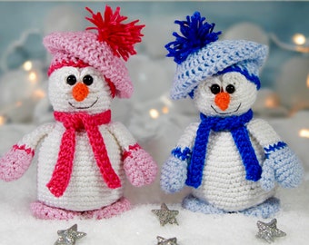 Crochet Pattern - Fluffy Frosty Snowmen DE