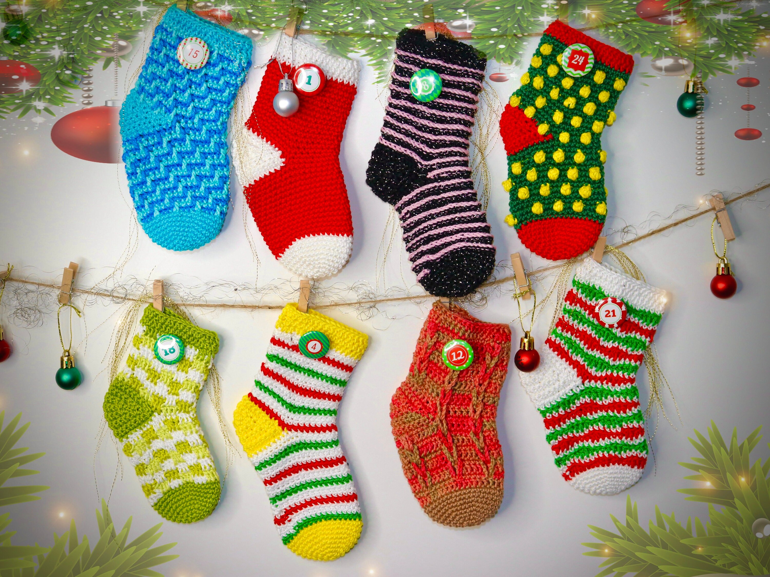 Crochet Pattern Socks Advent Calendar - Etsy