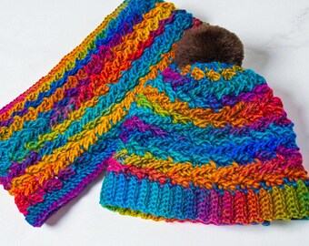 Häkelanleitung - Mütze und Loop Zickzack Design