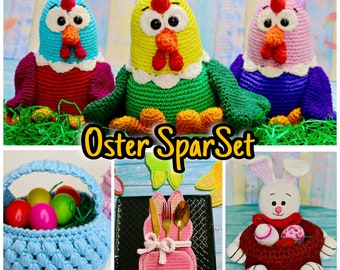 Crochet Pattern - 4 Easter instructions in a savings set