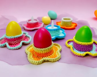 Crochet Pattern - Blossom Egg Cup / Tealight Holder