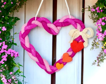 Crochet Pattern - Decorative Heart Door Wreath