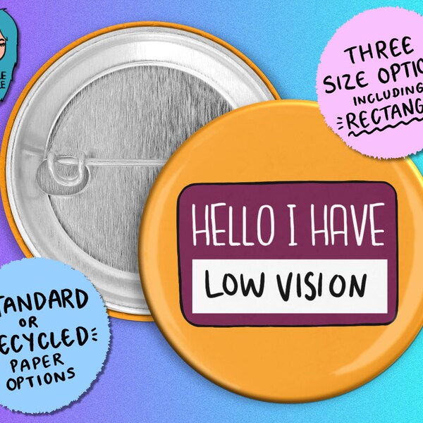 I Am Visually Impaired Pin Etsy