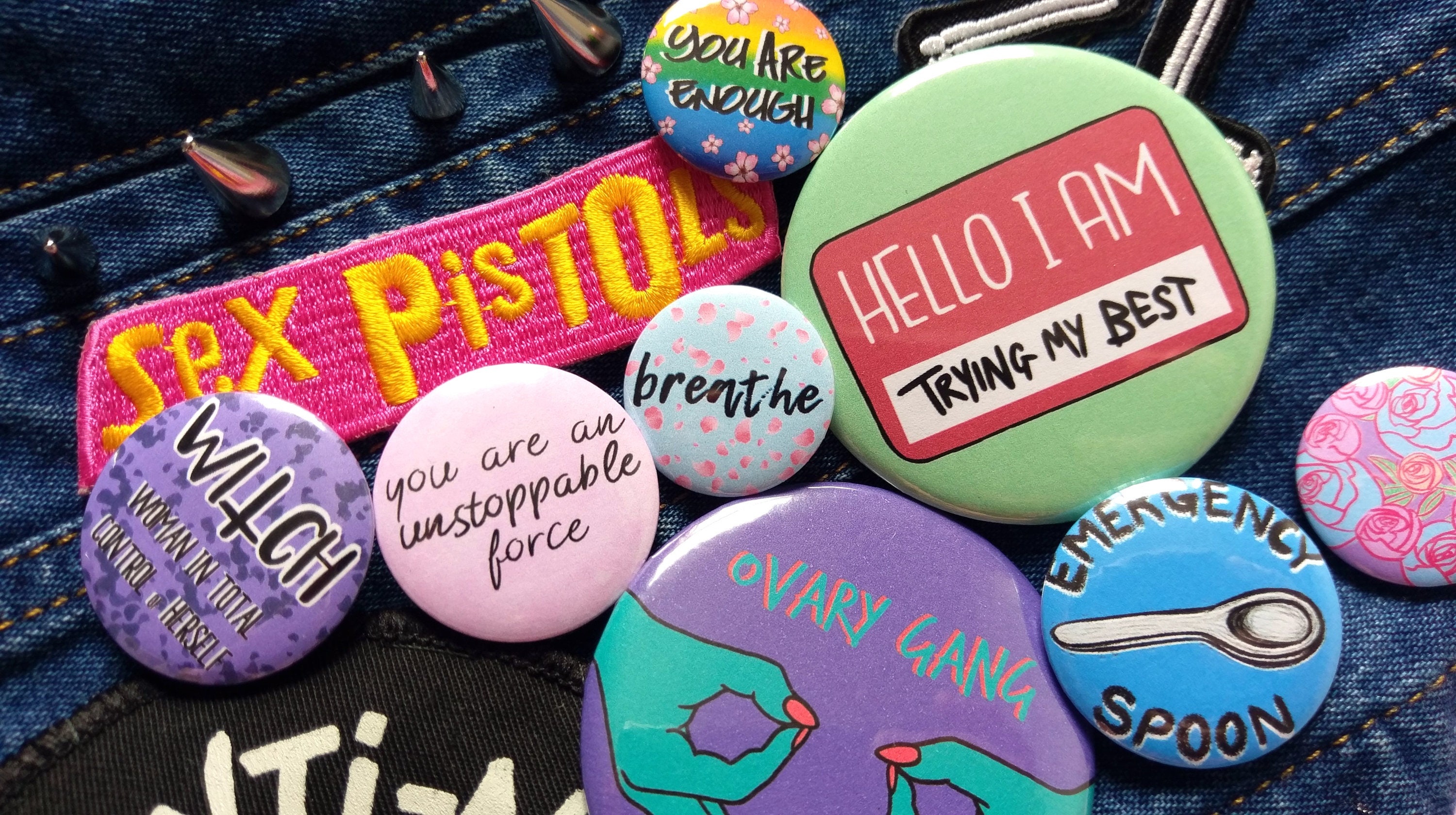 Breathe Badge Mental Health Pins Etsy UK