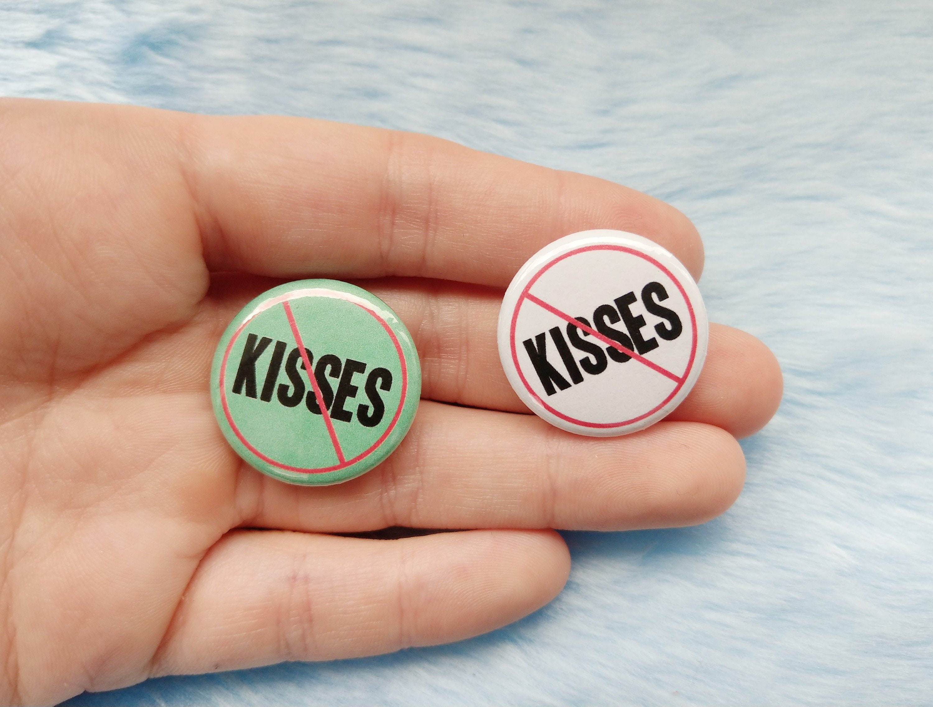 Hello I am not comfortable with kisses badge respect boundaries pins
