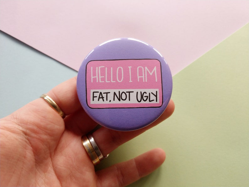 Hallo ik ben dik niet lelijk badge body positive pins - Etsy Nederland