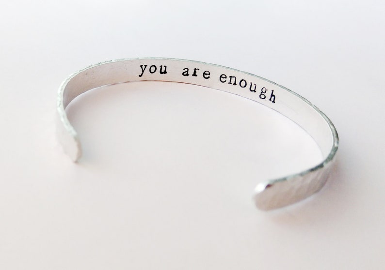You Are Enough Bracelet Secret Message Lightweight Aluminium Etsy