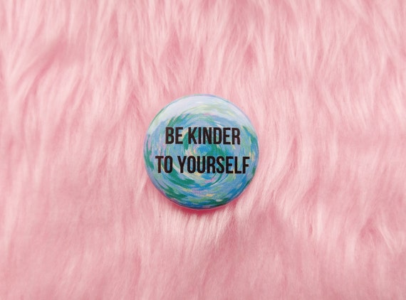 Holographic embroidered patch be kinder to yourself