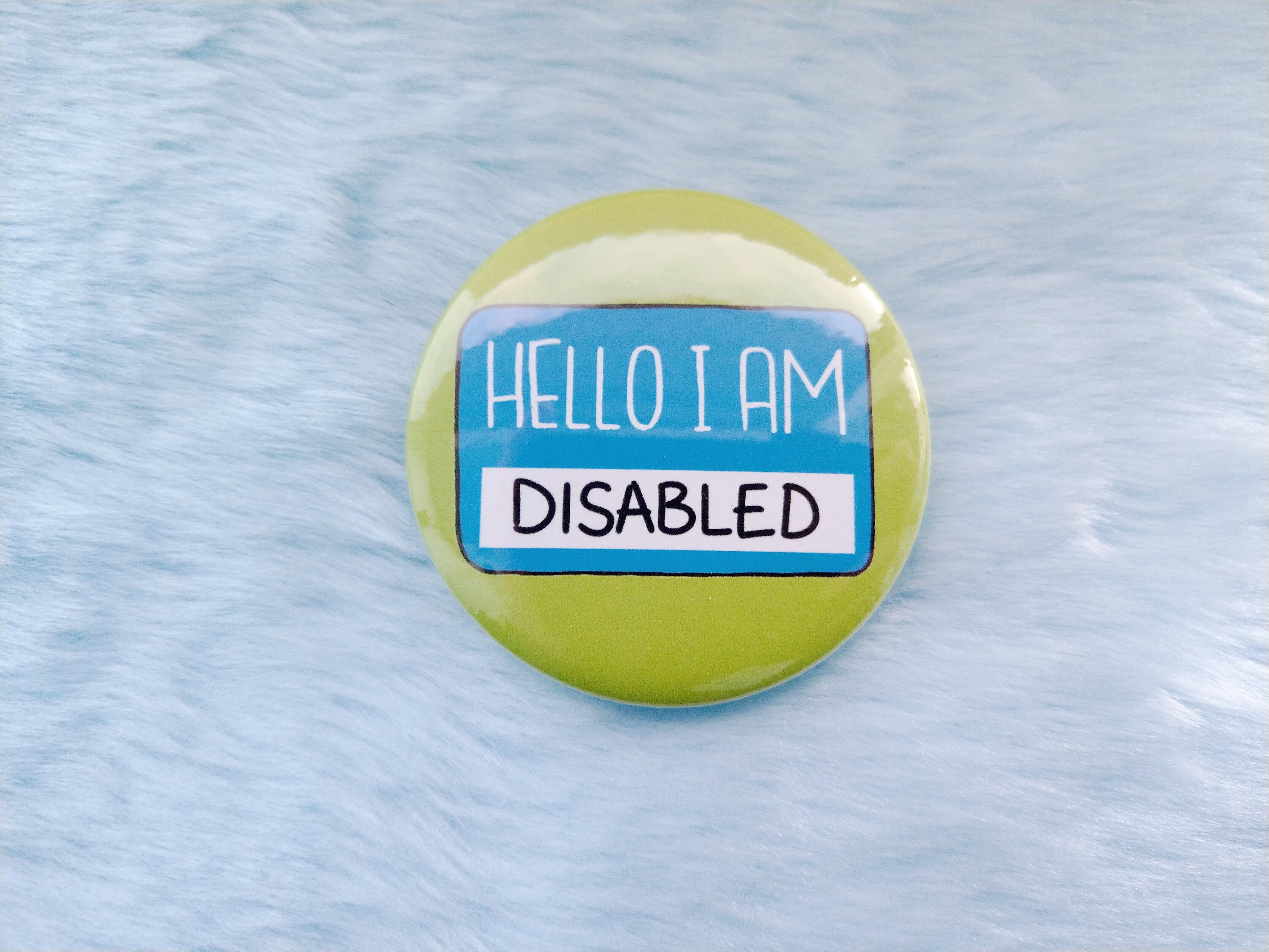 Hello I Am Disabled Badge Functional Pins Etsy