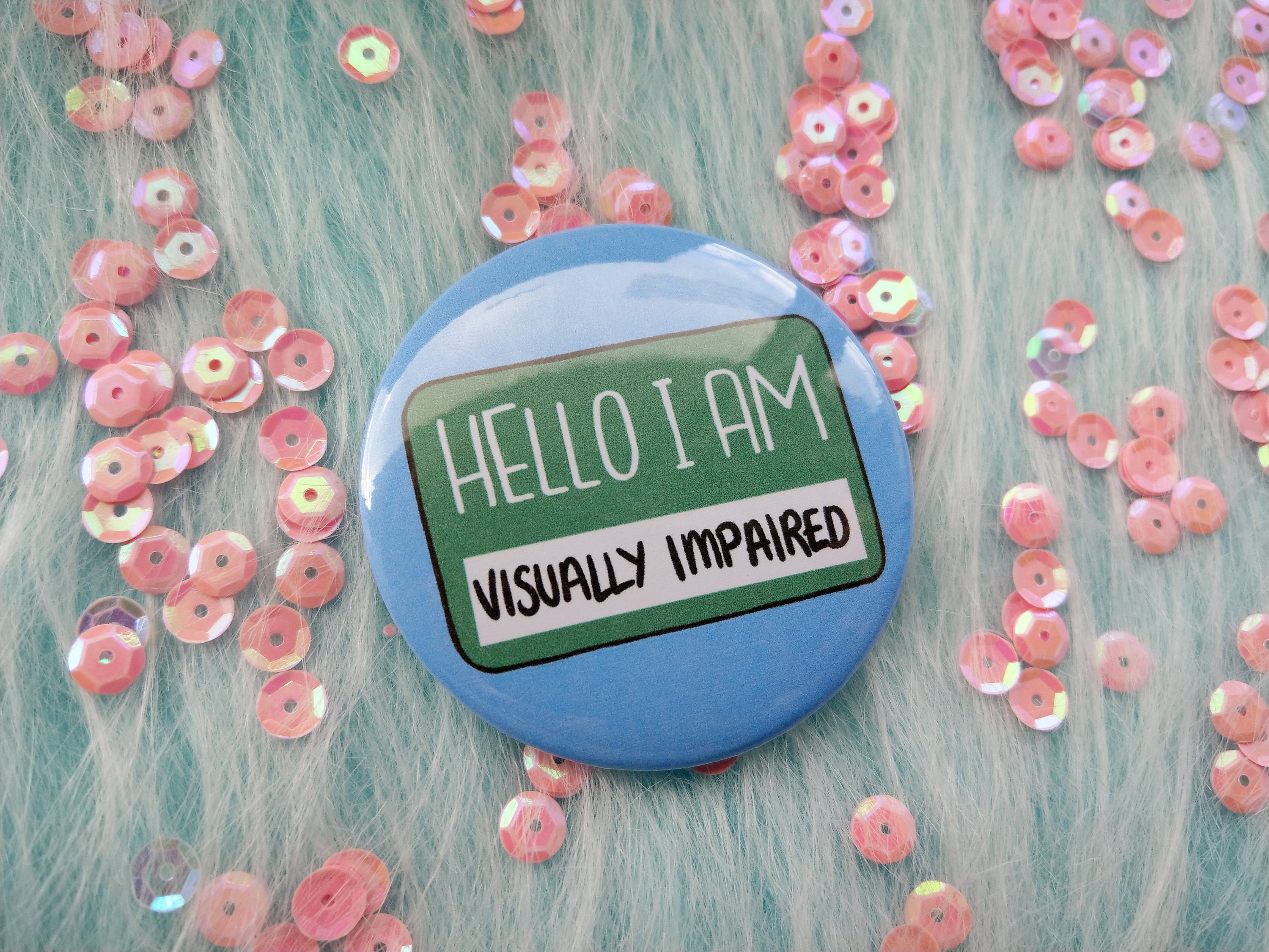 Hello I am visually impaired badge partially sighted pins Etsy