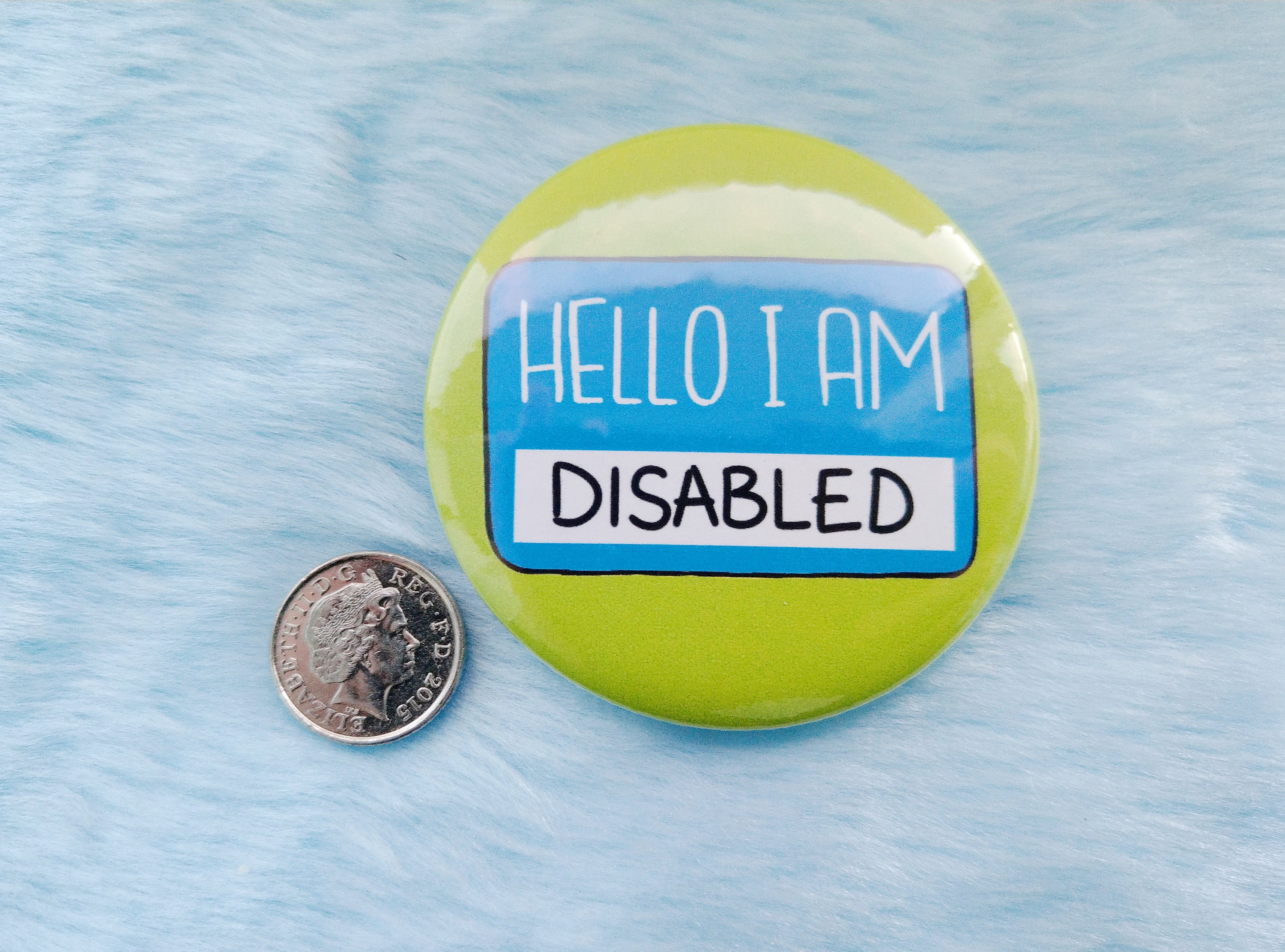 Hello I Am Disabled Badge Functional Pins Etsy