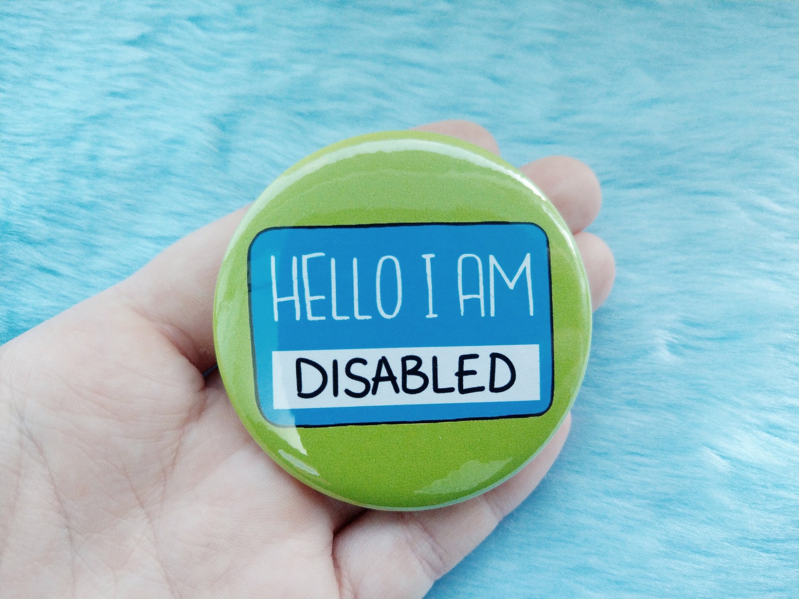 Hello I Am Disabled Badge Functional Pins Etsy