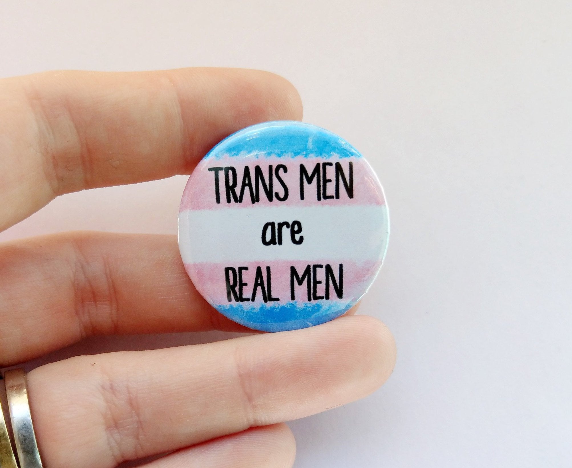 Trans Men Are Real Men Badge Inclusive Feminism Pins Lgbt | Etsy